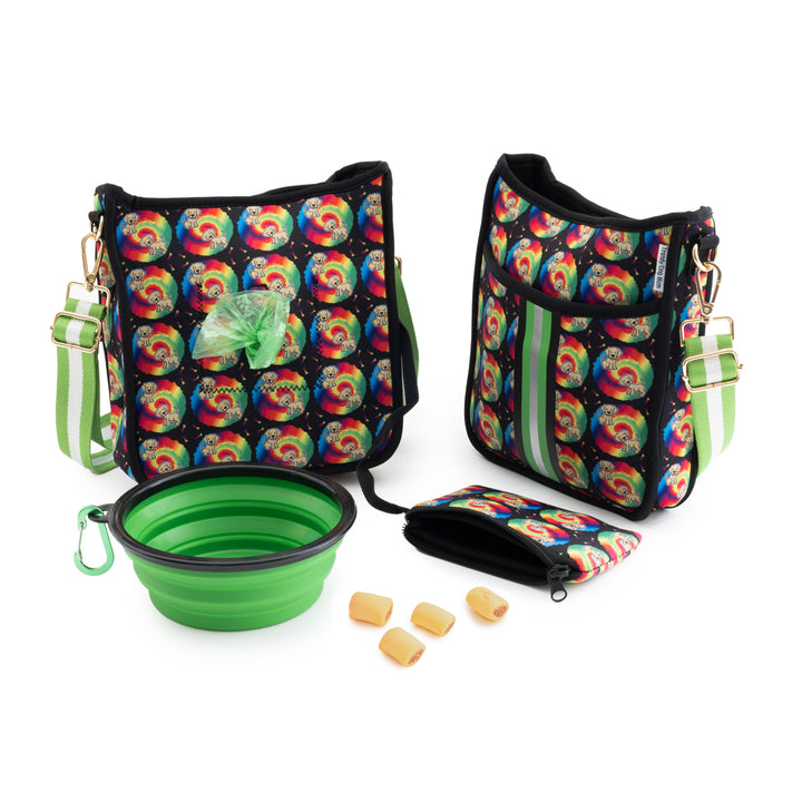 Golden Tie Dye Golden Retriever Dog Walking Bag